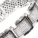 دستبند مردانه طلا سفید با نگین الماس مدل: bdm1034