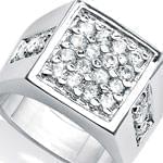 انگشتر مردانه طلا سفید با نگین الماس: مدل rgm1013