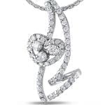 آویز طلا سفید با نگین الماس مدل: npdf1064 