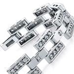 دستبند مردانه طلا سفید با نگین الماس مدل: bdm1046