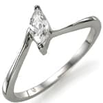 حلقه طلا سفید تک نگین برلیان طرح سولیتر (solitaire) مدل: eng2025