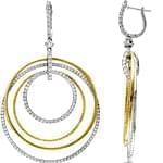 گوشواره طلا زرد و سفید الماس تراش برلیان مدل: ebf2005