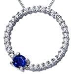 آویز طلا سفید با نگین یاقوت کبود و الماس تراش برلیان مدل: npdf1080