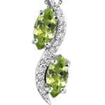 آویز طلا سفید با نگین زبرجد و الماس مدل: npdf1081