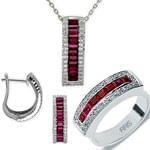 نیم ست یاقوت قرمز و برلیان با طلای سفید مدل: hsdf1195