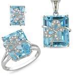 نیم ست توپاز و برلیان با طلای سفید مدل: hsdf1197