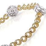 دستبند الماس با طلا زرد طرح گل مدل: brc2007