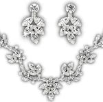 نیم ست الماس با طلای سفید مدل: hset2001