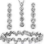 نیم ست الماس با طلای سفید مدل: hset2007