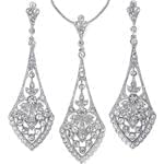 نیم ست الماس با طلای سفید مدل: hset2011