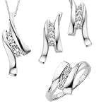 نیم ست الماس با طلای سفید مدل: hset2012