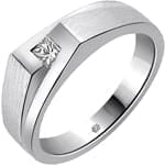 انگشتر مردانه پلاتین با نگین الماس تراش برلیان مدل: platin2002