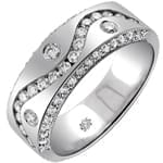 انگشتر مردانه پلاتین با نگین الماس تراش برلیان مدل: platin2011