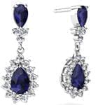 گوشواره طلا سفید با نگین یاقوت و الماس مدل: edf1133