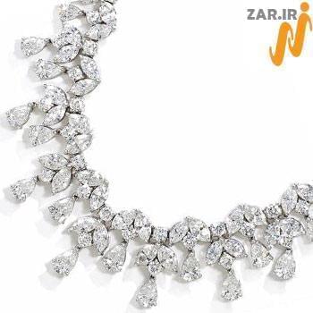 گردنبند الماس با طلای سفید طرح عروس مدل: necklace2008