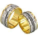 ست حلقه عروسی طلا زرد و سفید با نگین برلیان مدل: srd1087