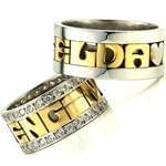 ست حلقه عروسی طلا زرد و سفید با نگین برلیان مدل: srd1092