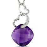 آویز طلا سفید با نگین آمتیس و برلیان مدل: npdf1099