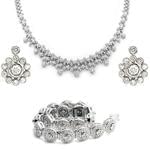 سرویس عروس با طلای سفید و نگین برلیان مدل: hset2017