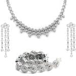 سرویس عروس با طلای سفید و نگین برلیان مدل: hset2021