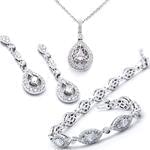 سرویس عروس با طلای سفید و نگین برلیان مدل: hset2023