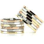 ست حلقه عروسی طلای رزگلد و سفید و زرد با نگین برلیان مدل: srd1104