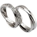 ست حلقه عروسی طلای سفید دوتایی با نگین برلیان مدل: srd1106