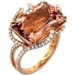 انگشتر طلای رزگلد با نگین سیترین و برلیان طرح پروانه: مدل rgf1235