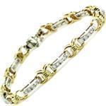 دستبند طلای زرد و سفید با نگین برلیان مدل: bdf1100