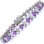 دستبند تنیسی طلا سفید با نگین آمتیس و برلیان مدل: bdf1101