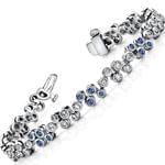 دستبند طلا سفید با نگین یاقوت و برلیان مدل: bdf1103