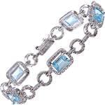 دستبند طلا سفید با نگین توپاز و برلیان مدل: bdf1105