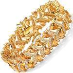 دستبند طلای زرد با نگین سیترین و برلیان مدل: bdf1109