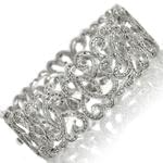 دستبند جواهر طلا سفید با نگین برلیان مدل: bdf1111