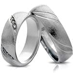 حلقه ست عروسی طلای سفید با نگین الماس تراش برلیان مدل: srd1124