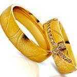 حلقه ست عروسی طلای زرد با نگین برلیان مدل: srd1131