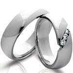 حلقه ست عروسی طلای سفید با نگین برلیان مدل: srd1132