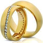 حلقه ست عروسی طلای زرد با نگین برلیان مدل: srd1133