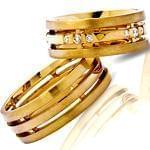 حلقه ست عروسی طلای زرد با نگین برلیان مدل: srd1135