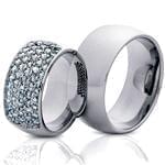 حلقه ست عروسی طلای سفید با نگین برلیان مدل: srd1138