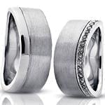 حلقه ست عروسی طلای سفید با نگین برلیان مدل: srd1140