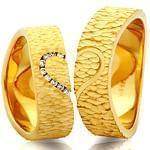 حلقه ست عروسی طلای زرد با نگین الماس تراش برلیان مدل: srd1143