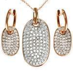 نیم ست گوشواره و آویز طلای رزگلد با نگین برلیان مدل: hsdf1211