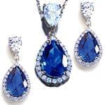 نیم ست گوشواره و آویز طلا با نگین برلیان، یاقوت و اپال مدل: hsdf1221