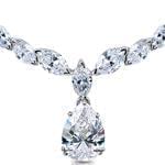 ddگردنبند طلا سفید با نگین الماس مدل: ndf1204