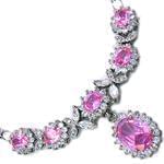 گردنبند طلا سفید با نگین تورمالین و برلیان طرح کلاسیک مدل: ndf1206