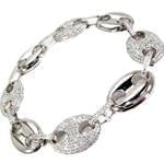 دستبند طلا سفید جواهر با نگین برلیان مدل: bdf1112