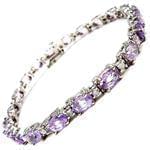 دستبند جواهر طلا سفید با نگین آمتیس و برلیان مدل: bdf1115