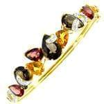 دستبند جواهر طلا زرد با نگین سیترین، کوارتز، یاقوت و برلیان مدل: bdf1117