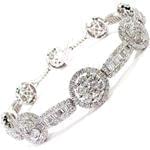 دستبند جواهر طلا سفید با نگین برلیان مدل: bdf1119